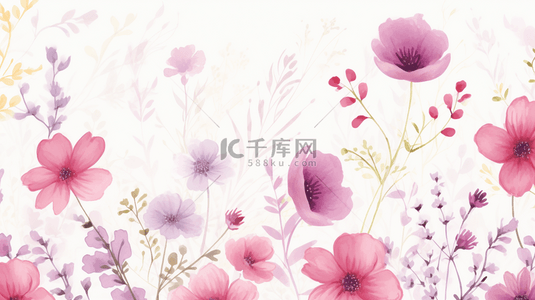 水彩花卉图案元素背景图片_水彩背景与手绘元素