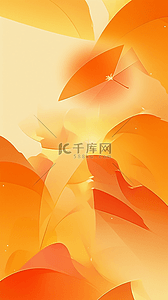 抽象橙色背景图片_秋天抽象橙色银杏叶背景