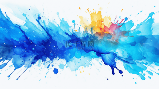 抽象的蓝色水彩背景图片_柔和的蓝色水彩纹理设计背景矢量图