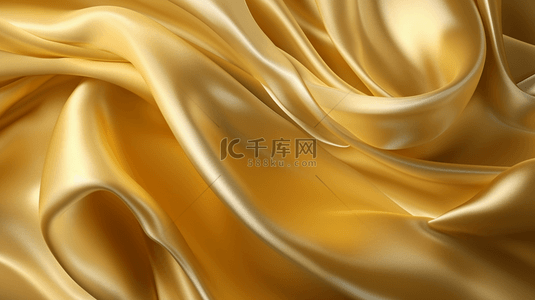 豪华光滑优雅的金色丝绸背景2D插画