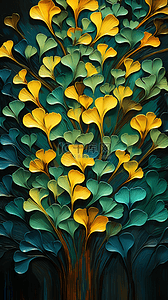 银杏叶子繁复堆叠的纹理背景