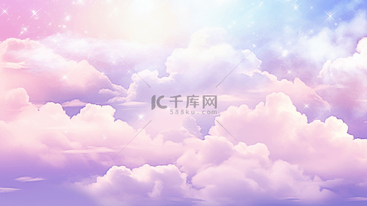 天空抽象背景图片_梦幻云朵天空紫色背景