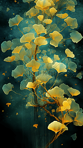 银杏叶子背景图片_繁复堆叠的绿色银杏叶子纹理背景