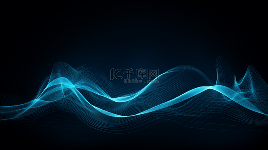 大气科幻背景图片_蓝色商务科技感曲线简约大气背景10