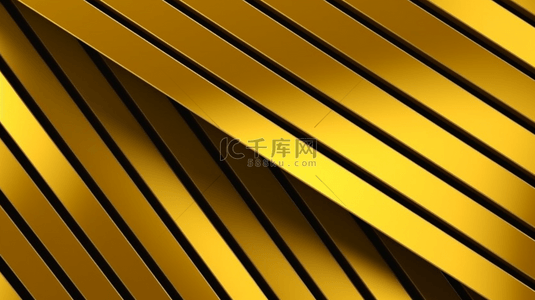 抽象的金黄色闪亮斜条纹黑色背景。