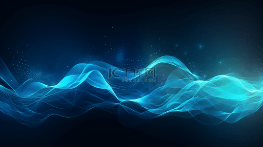 蓝色波纹大气背景图片_蓝色商务科技感曲线简约大气背景3