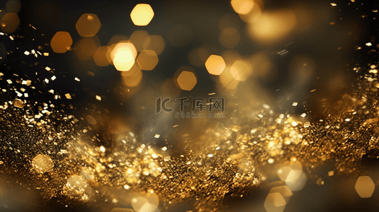 圣诞背景夜背景图片_闪光灯垃圾风格背景，金色闪光模糊抽象闪烁灯背景。