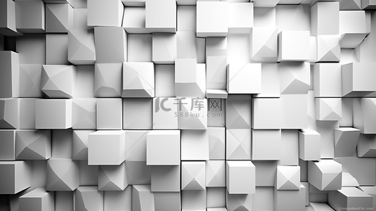简约商业模板背景图片_简约白色背景配以3D方块。