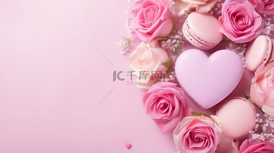 粉红色心形爱心情人节七夕背景10