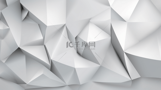 未来感灰白色水晶镶嵌几何形状横幅矢量图。