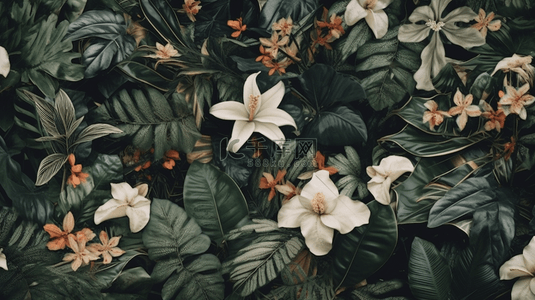 花卉绿植盛开平面背景壁纸