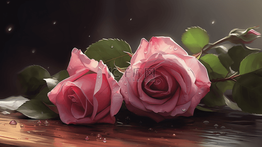粉色情人节玫瑰花朵14