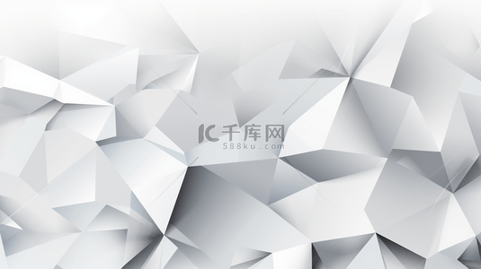 未来感灰白色水晶镶嵌几何形状横幅矢量图。
