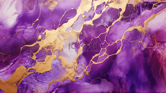 飞溅的金粉背景图片_紫罗兰蓝液态水彩背景带有刷子笔触和闪粉的柔和青紫色紫色染色