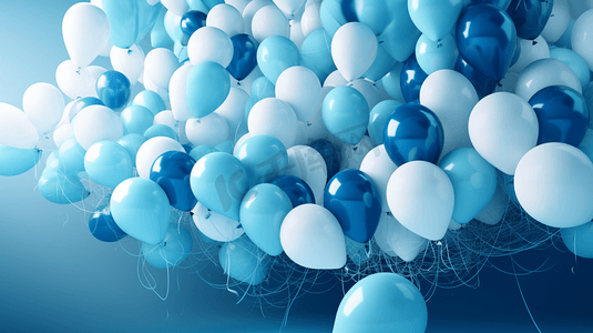 蓝白相间的圆形气球