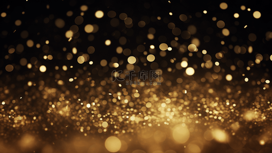 闪光灯破旧背景，金色闪光虚化抽象闪烁灯光背景。