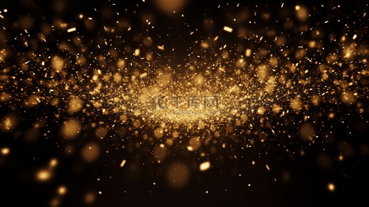 粉尘金色背景图片_深色背景上金色闪光尘粉的生成AI AIG21。
