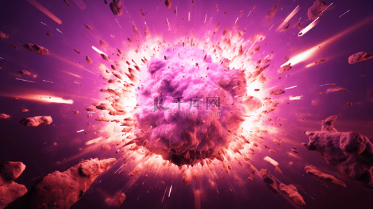 炸弹爆炸效果背景图片_带光背景的3D爆炸效果