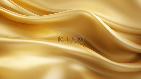 波浪状的背景图片_金色边框和飘动的床单纹理背景装饰横幅，3D插画。