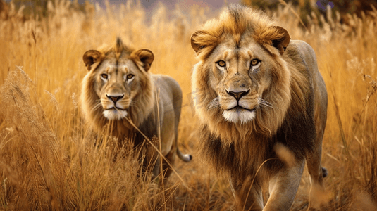 草原上的两只狮子3