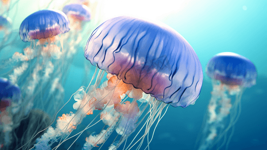 深海中发光的水母5