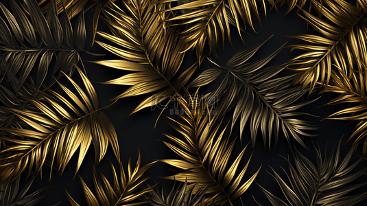 金色热带植物背景图片_金色热带叶子背景