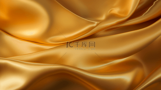 奢华、光滑、优雅的金色丝绸背景二维插图。