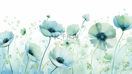 波西米亚花卉背景图片_矢量手绘水彩抽象水彩背景。