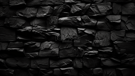抽象的深灰色和黑色渐变背景，石质混凝土纹理墙面图案。
