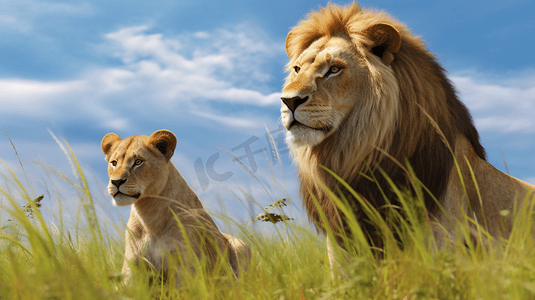草原上的两只狮子4