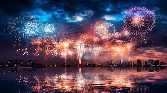 新年烟火背景图片_烟花2021年新年背景。