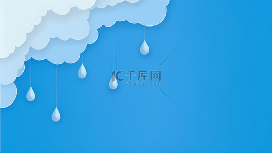 雨伞雨伞背景图片_卡通自然天气背景雨天雨滴背景