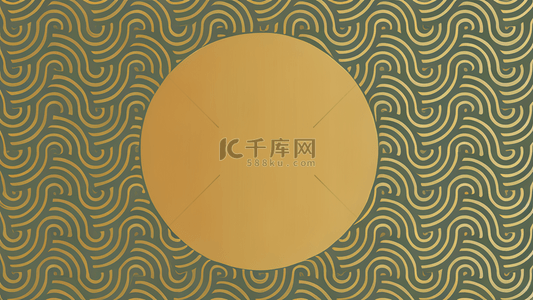 复古传统图案背景图片_绿金色中国风传统古典复古无缝图案纹理