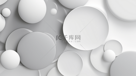 数字立体白色背景图片_白色圆形背景。现代设计。3D插图。