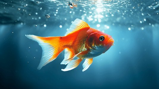 水中动物摄影照片_一条在水中游动的鱼
