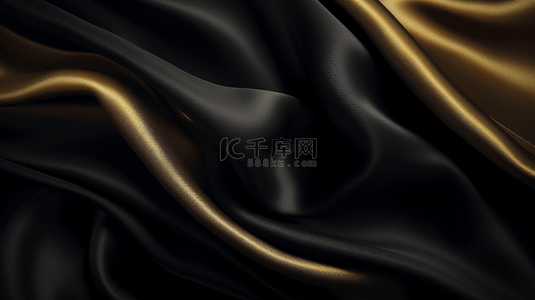 布料背景背景图片_黑色面料流动作为背景。