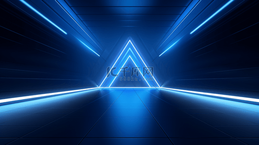 三角关系背景图片_蓝色商务科技光感三角背景15