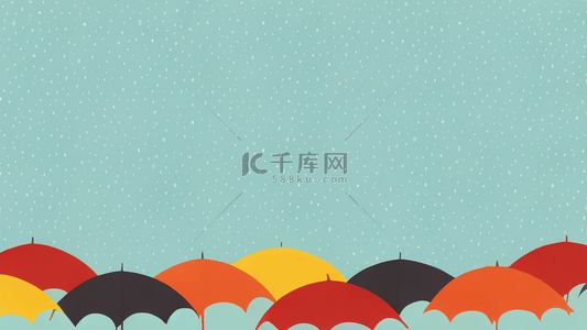 害羞的手拿雨伞背景图片_自然天气背景雨天雨伞背景