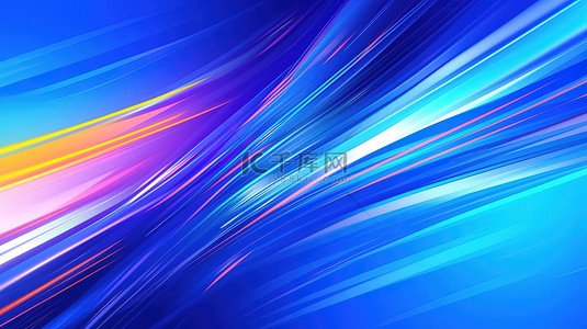 彩色马克笔曲线背景图片_蓝色背景上彩色动态运动10