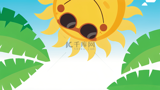 卡通太阳高温天气背景