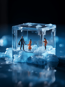 冰雕背景图片_3D立体冰雕微距摄影背景3
