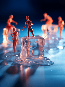 3D立体冰雕微距摄影背景4
