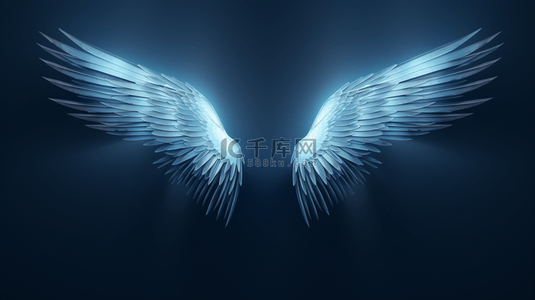 翅膀受伤的鸟背景图片_蓝色唯美渐变光效翅膀背景3
