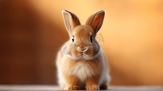 棕白色的兔子写真1