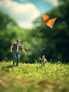 3d小人背景图片_3D立体放风筝微距摄影背景1
