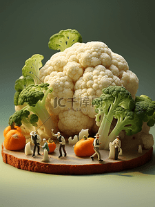 3D立体菜花微距摄影背景10