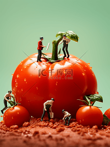 番茄背景图片_3D立体红色番茄背景5