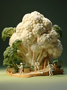 3D立体菜花微距摄影背景9