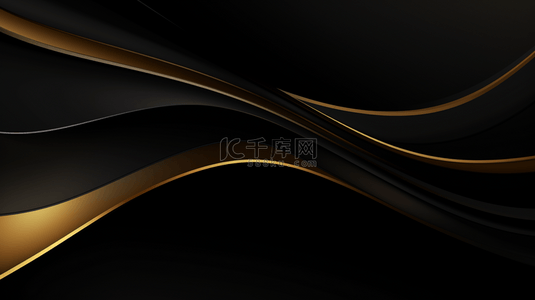 矢量抽象高端黑色背景与金色元素，现代创意概念。