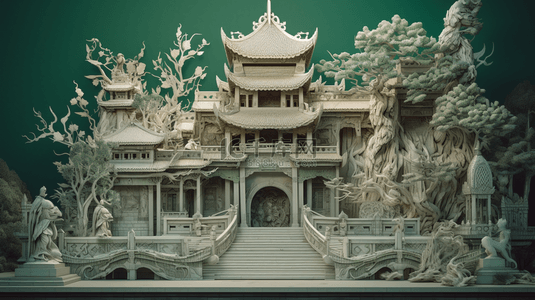 中国风古建筑亭台楼阁背景5